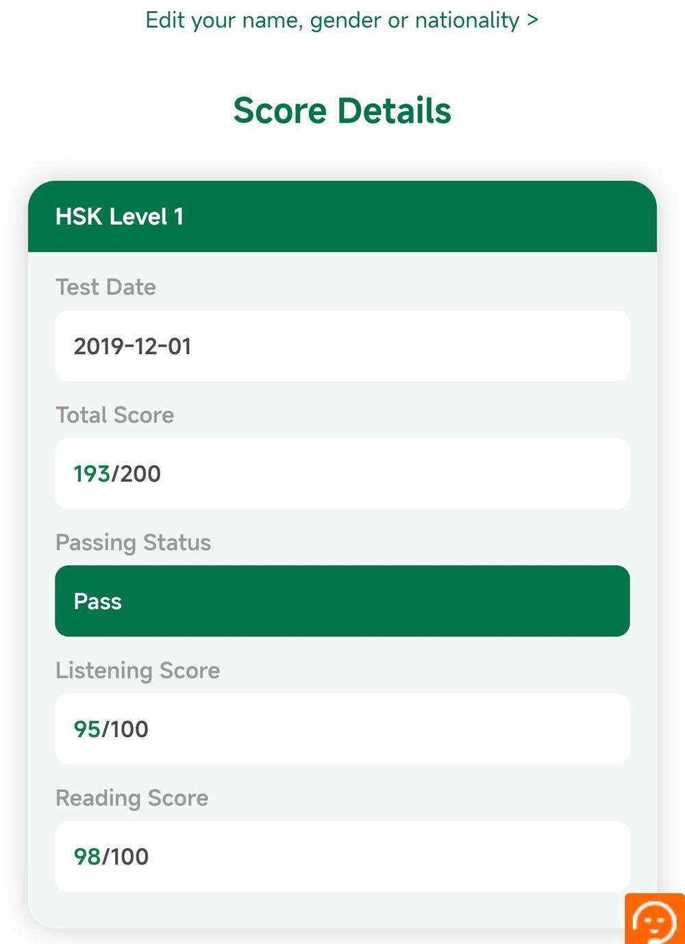 Результаты HSK 1 
