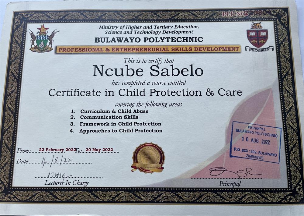Certificate in Child Protection and Care 