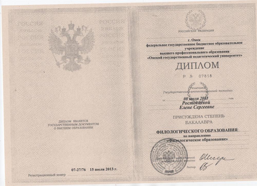 Диплом бакалавра 
