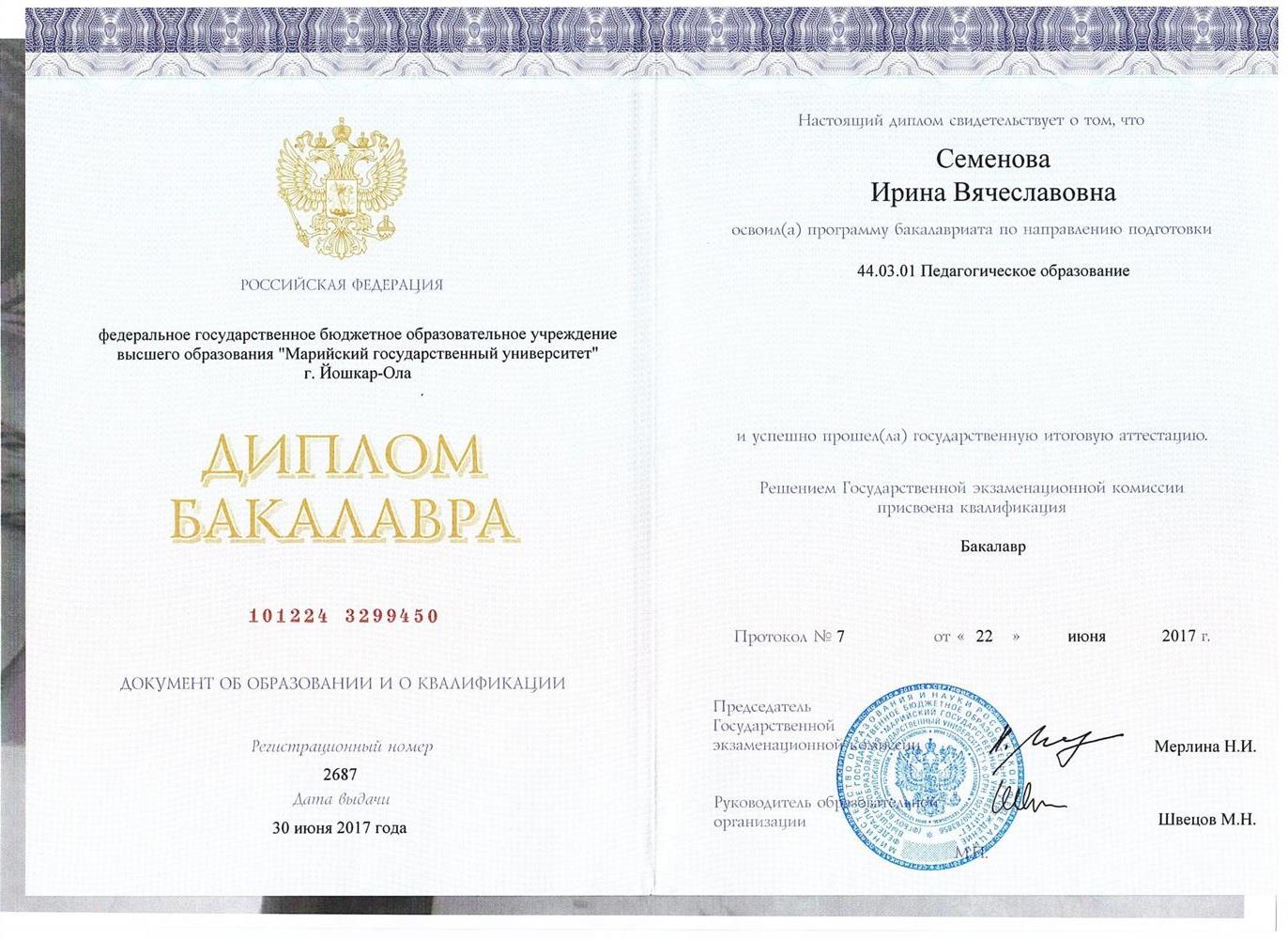 Диплом бакалавра 