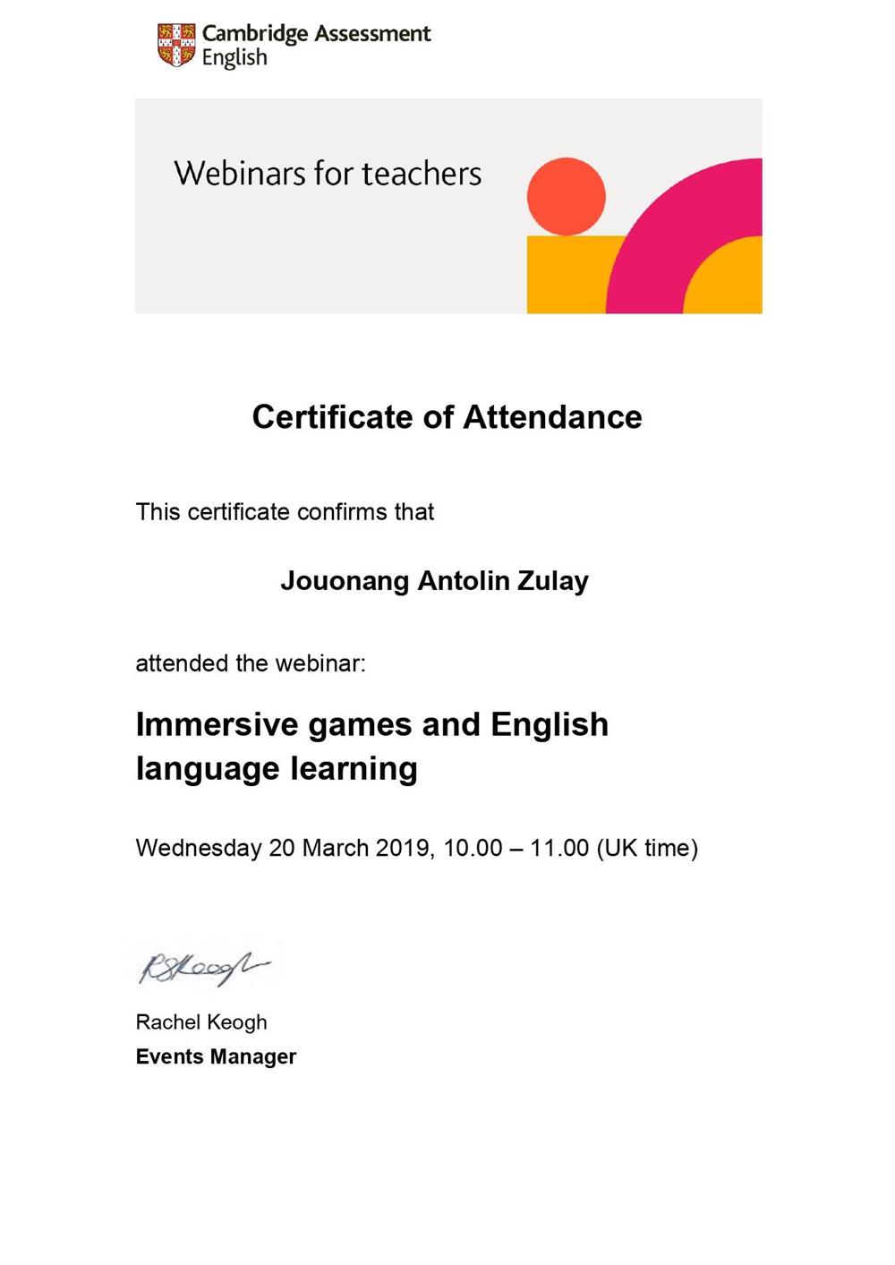 IMMERSIVE GAMES IN LEARNING