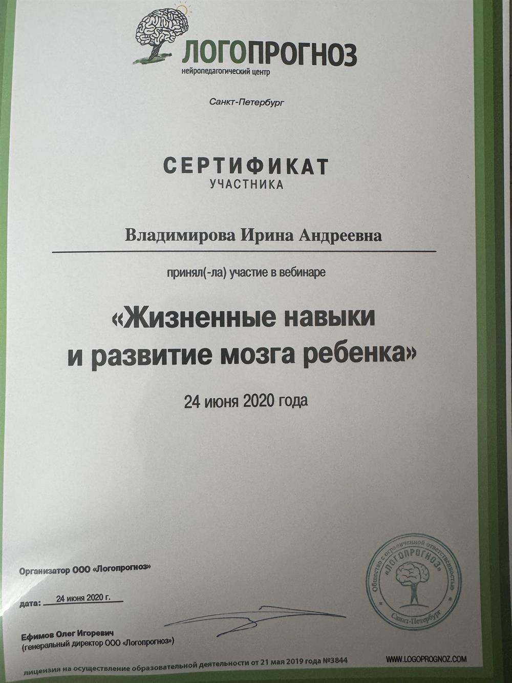 "Жизненные навыки и развитие мозга ребенка"
Логопрогноз