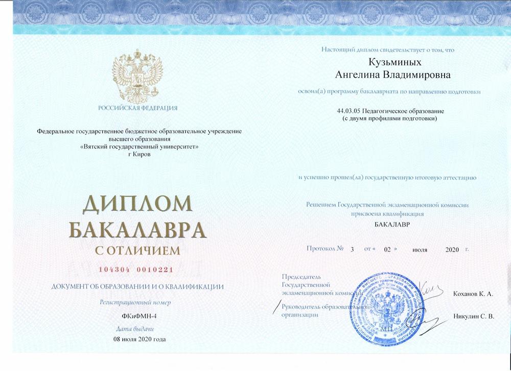 Диплом о высшем профессиональном образовании