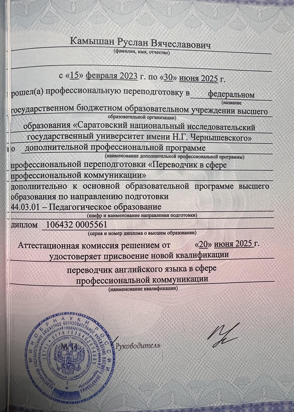 Переводчик в сфере профессиональной коммуникации (английский язык)