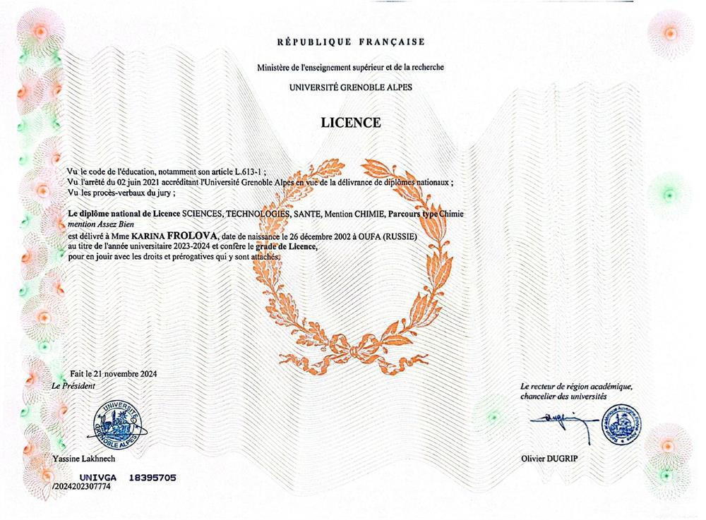 Диплом бакалавриата
