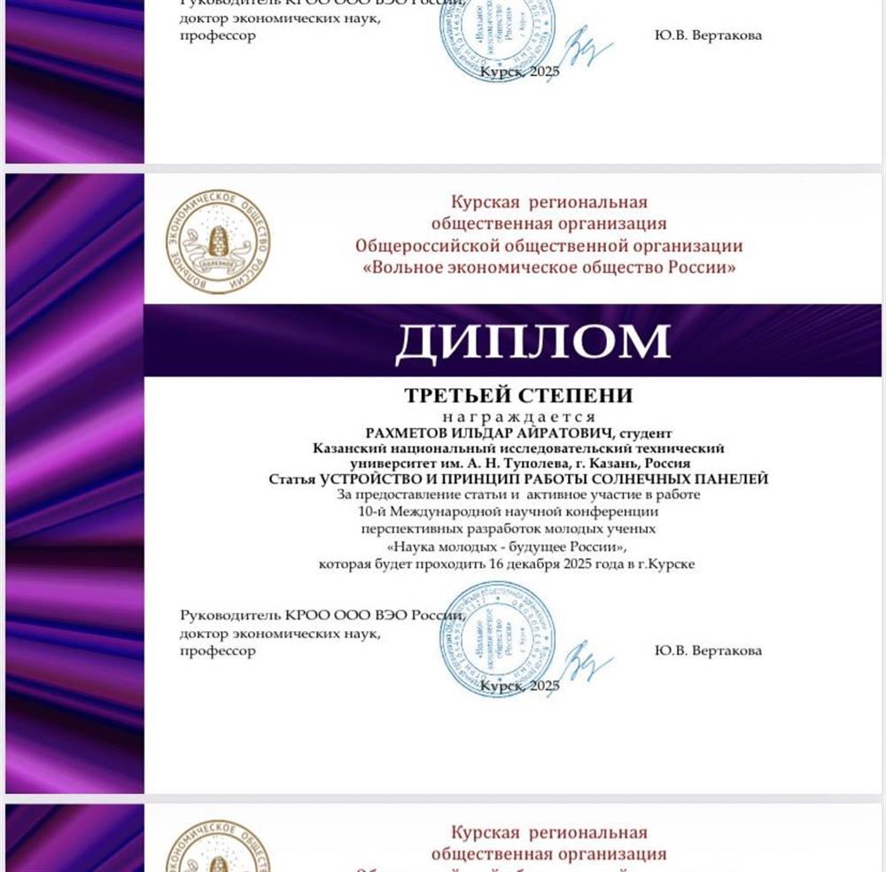 диплом за статью опублиеованную в РИНЦ
