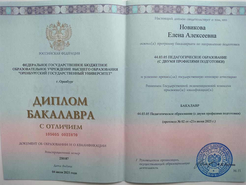 Диплом бакалавра 