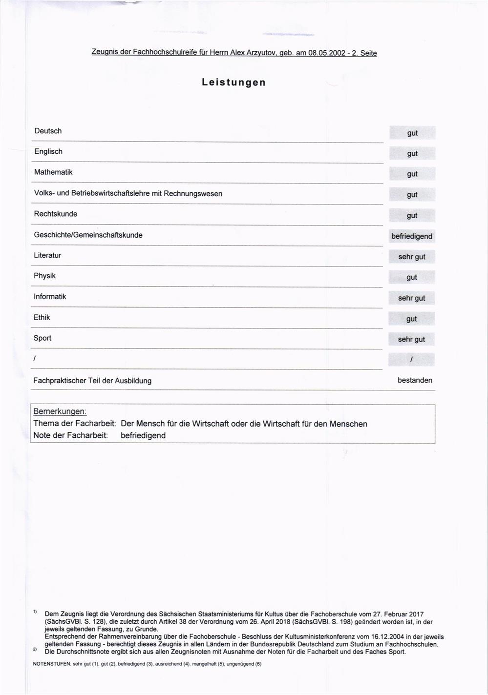 Аттестат о среднем специальном образовании
