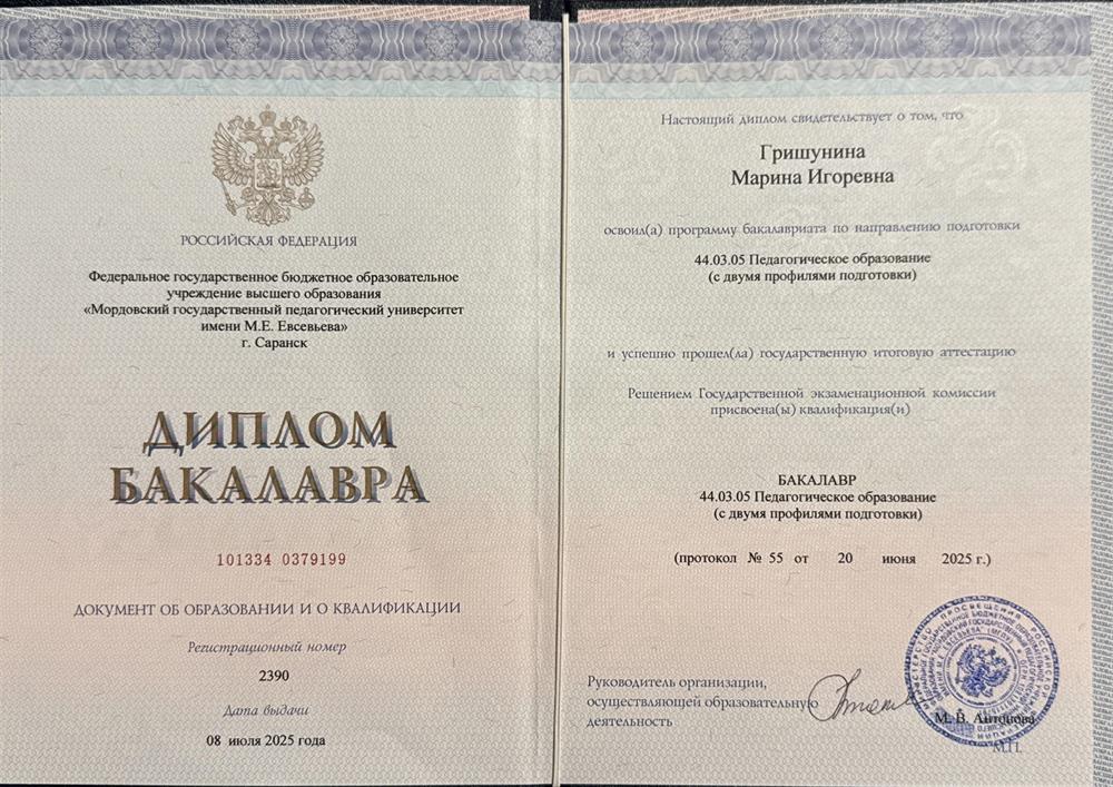 Диплом бакалавра 