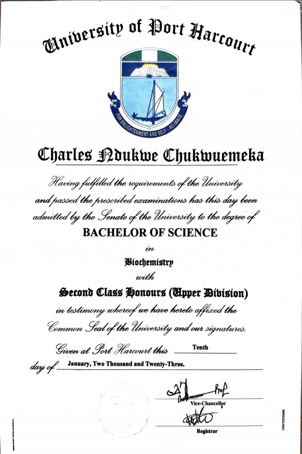 Biochemistry Certificate 