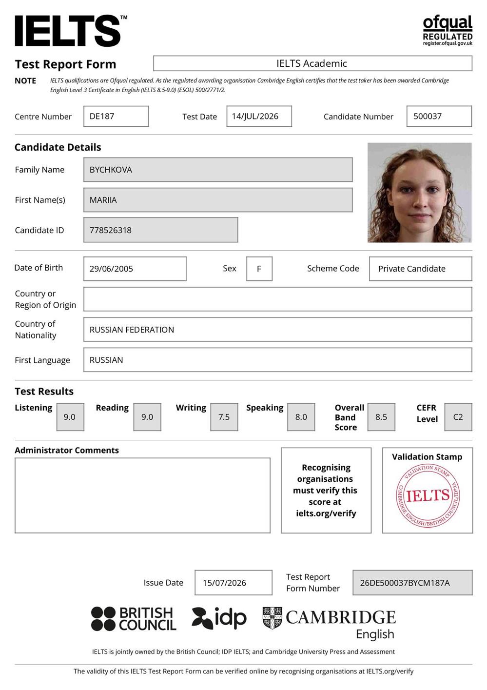 IELTS C2 (8.5)