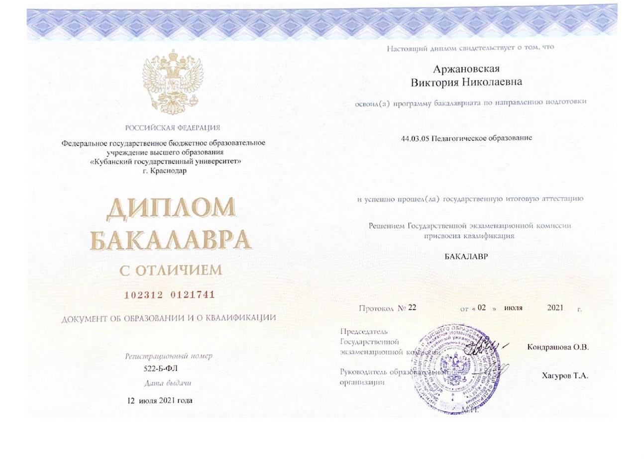 Диплом с отличием "Педагогическое образование (с двумя профилями подготовки: русский язык и литература")"