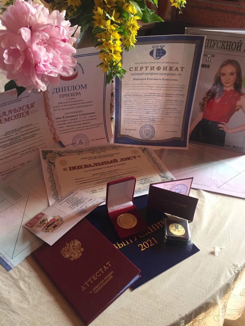 Различные награды за олимпиады