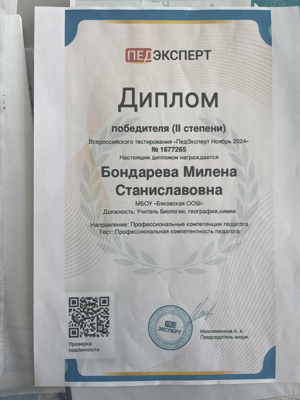 Диплом. Профессиональные компетенции педагога