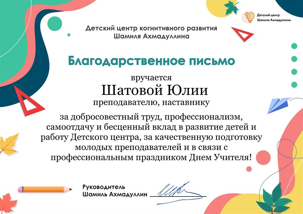 Опыт работы в детском центре