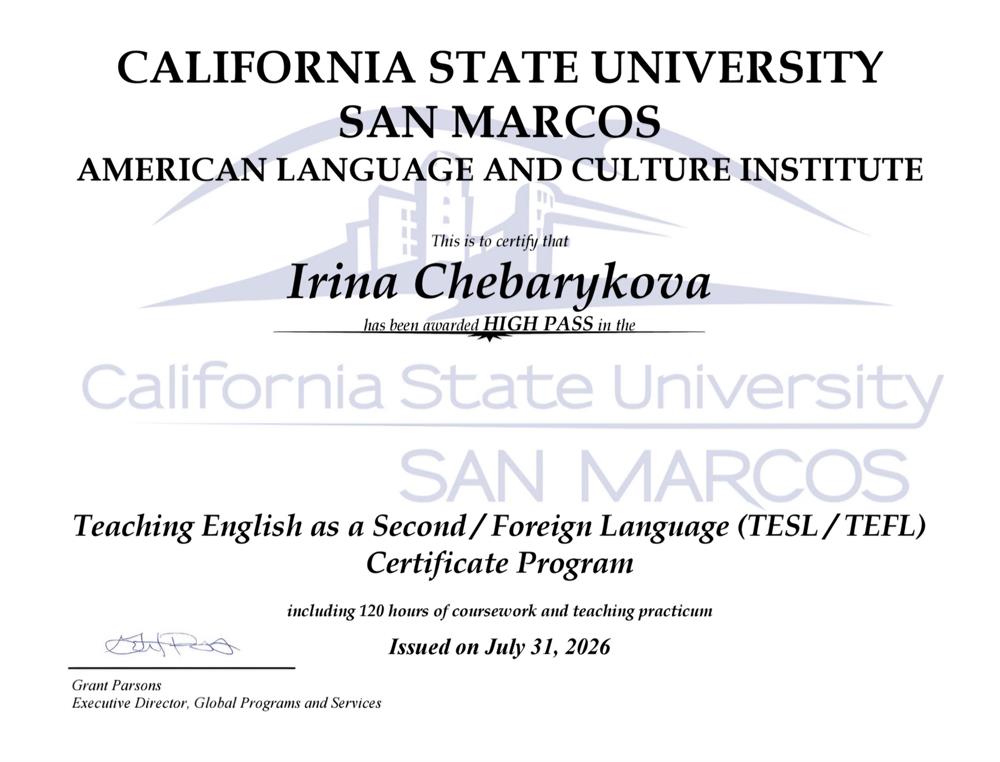 TESL/TEFL Certificate 