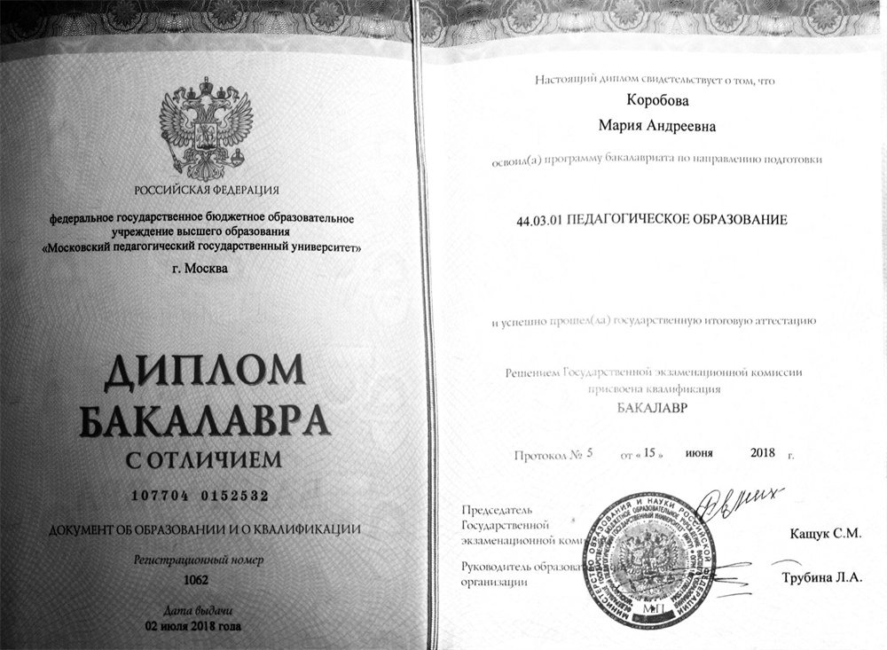 Диплом бакалавра с отличием
