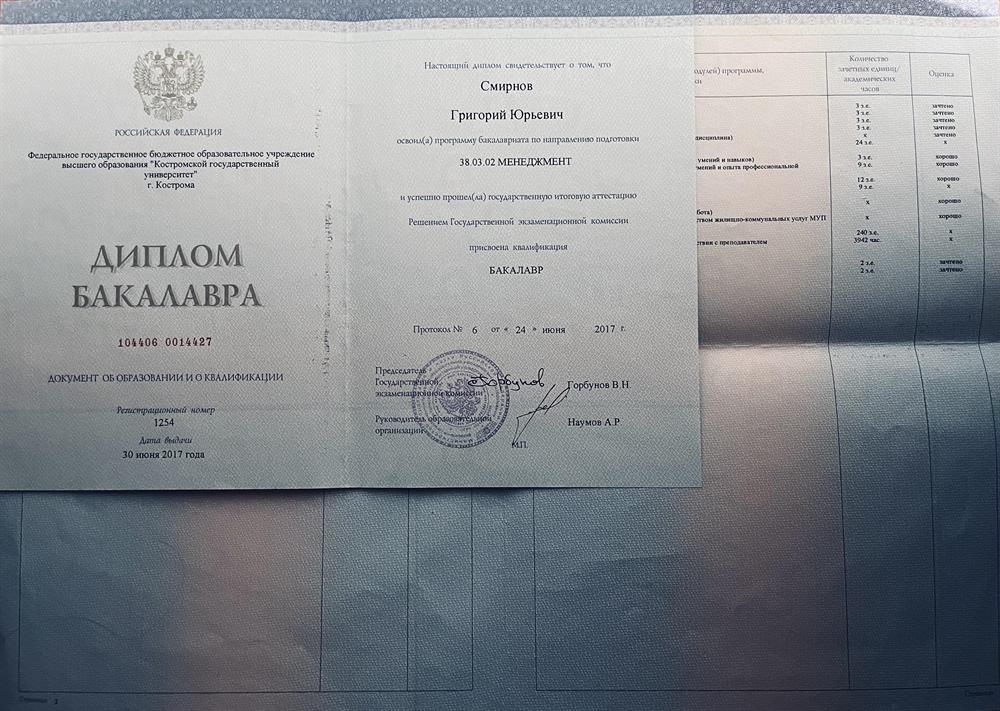 Федеральное государственное бюджетное образовательное учреждение высшего образования «Костромской государственный университет», направление - менеджмент, профиль - маркетинг