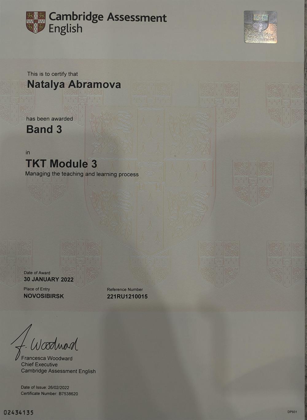 TKT Module 3 "Managing the teaching and learning process" Band 3. 