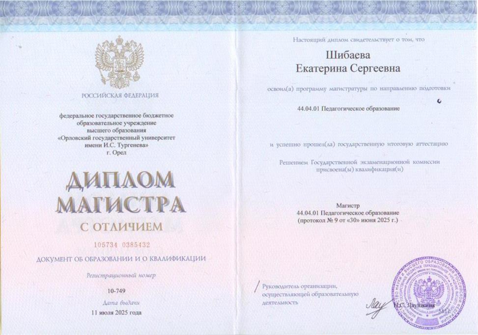 Диплом магистра