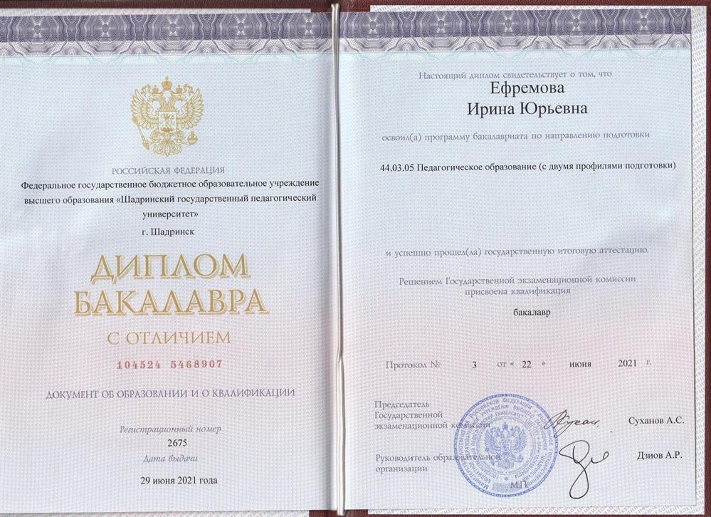 Диплом бакалавра с отличием