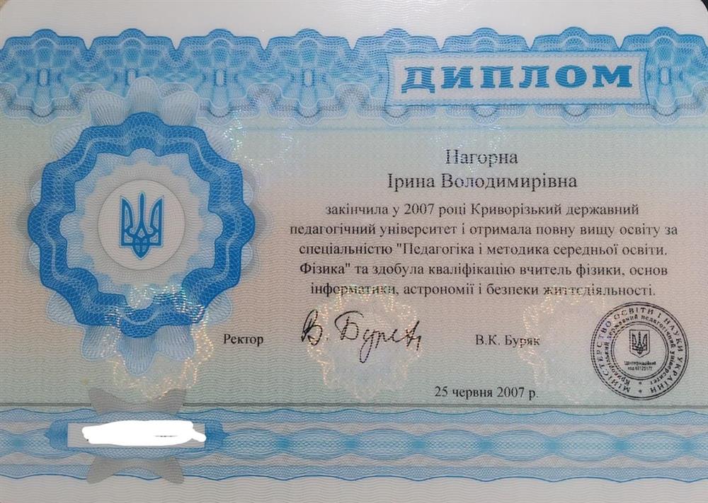 Диплом о высшем образовании ( фамилия девичья)