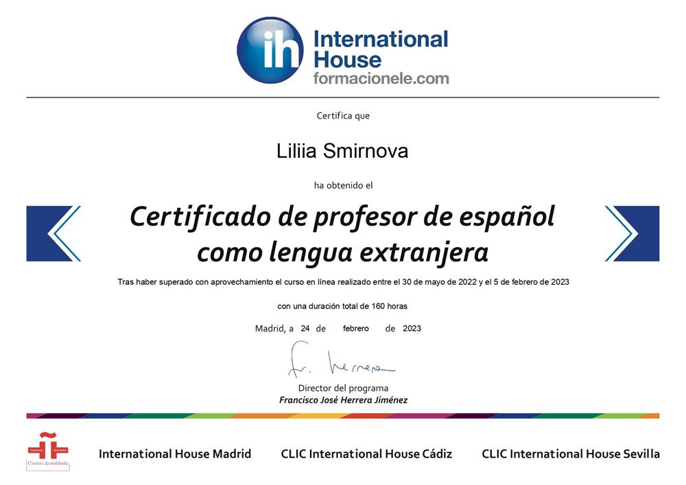 Курсы для преподавателей испанского CLIC International House 