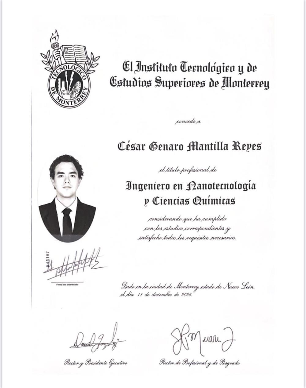 University degree in Engineering and Nanotechnology

