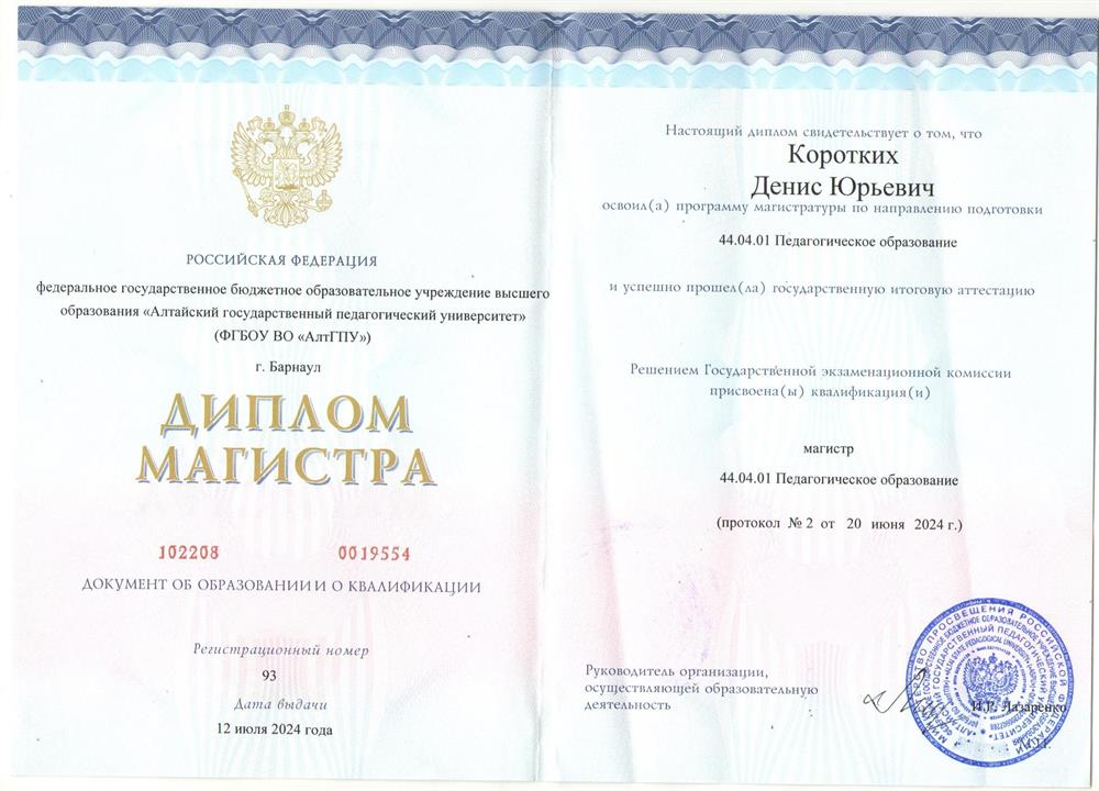 Диплом магистратура