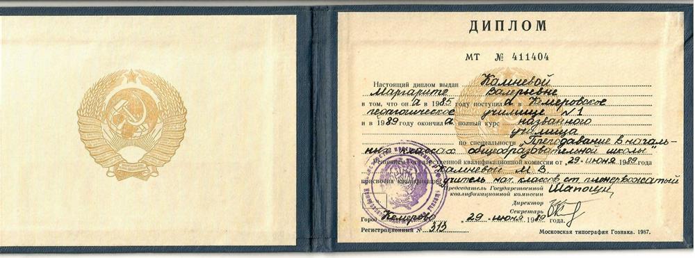 Диплом об образовании