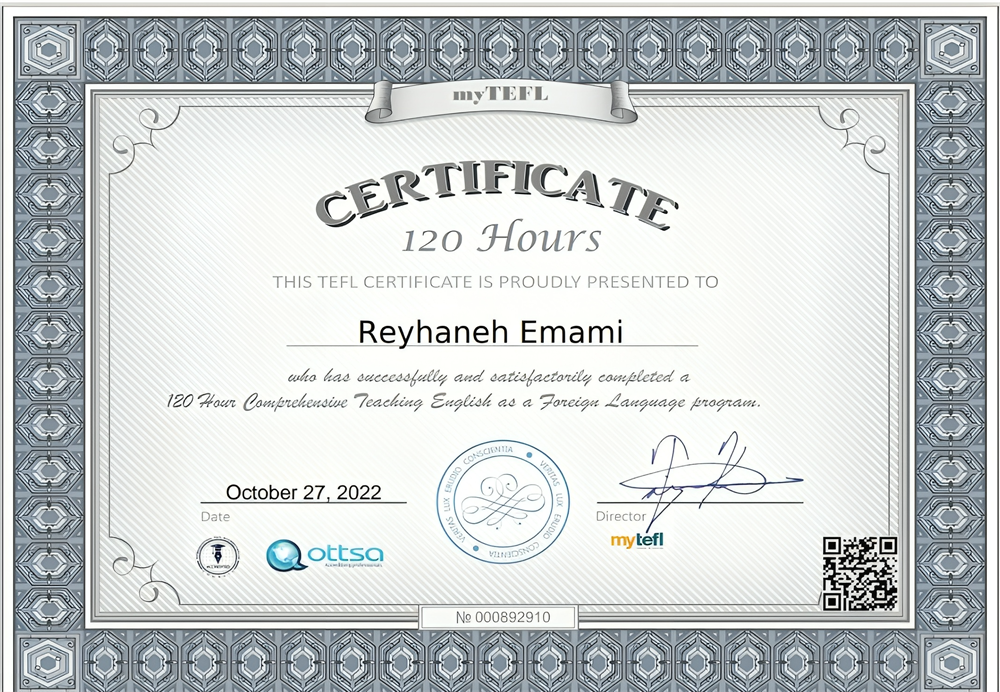 TEFL certificate 