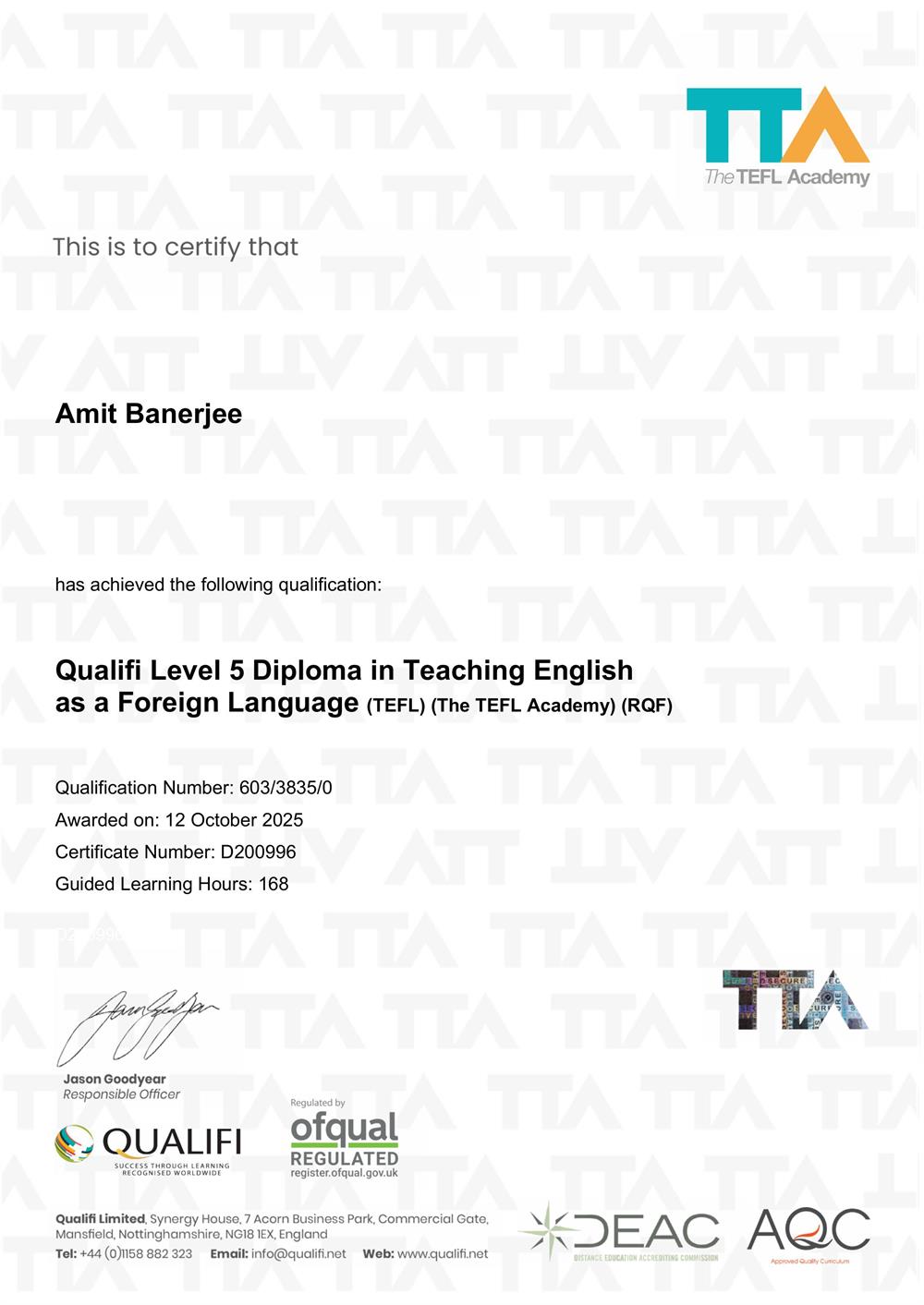 TEFL - международный сертификат