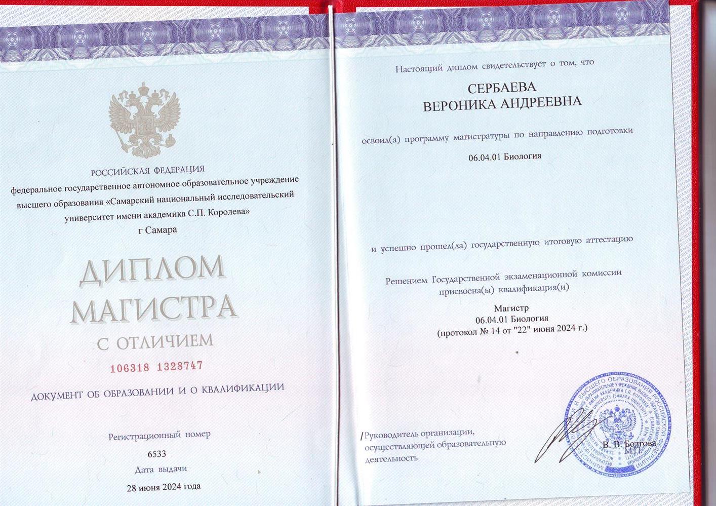 Диплом магистра
