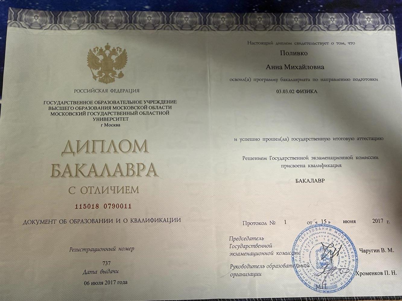 диплом бакалавра 