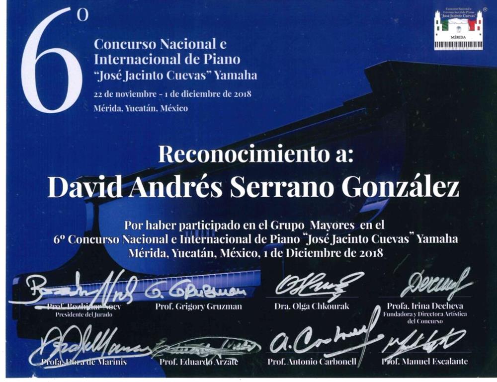 Mexico
6th Piano Competition "Jose Jacinto Cuevas"