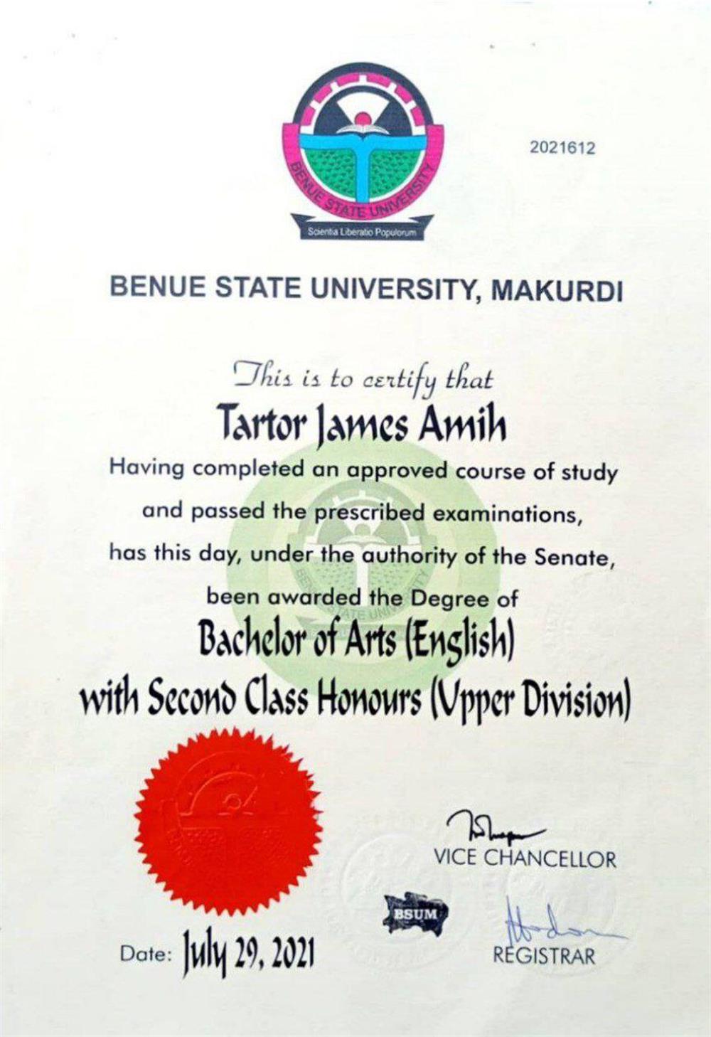 Bachelors Degree Certificate