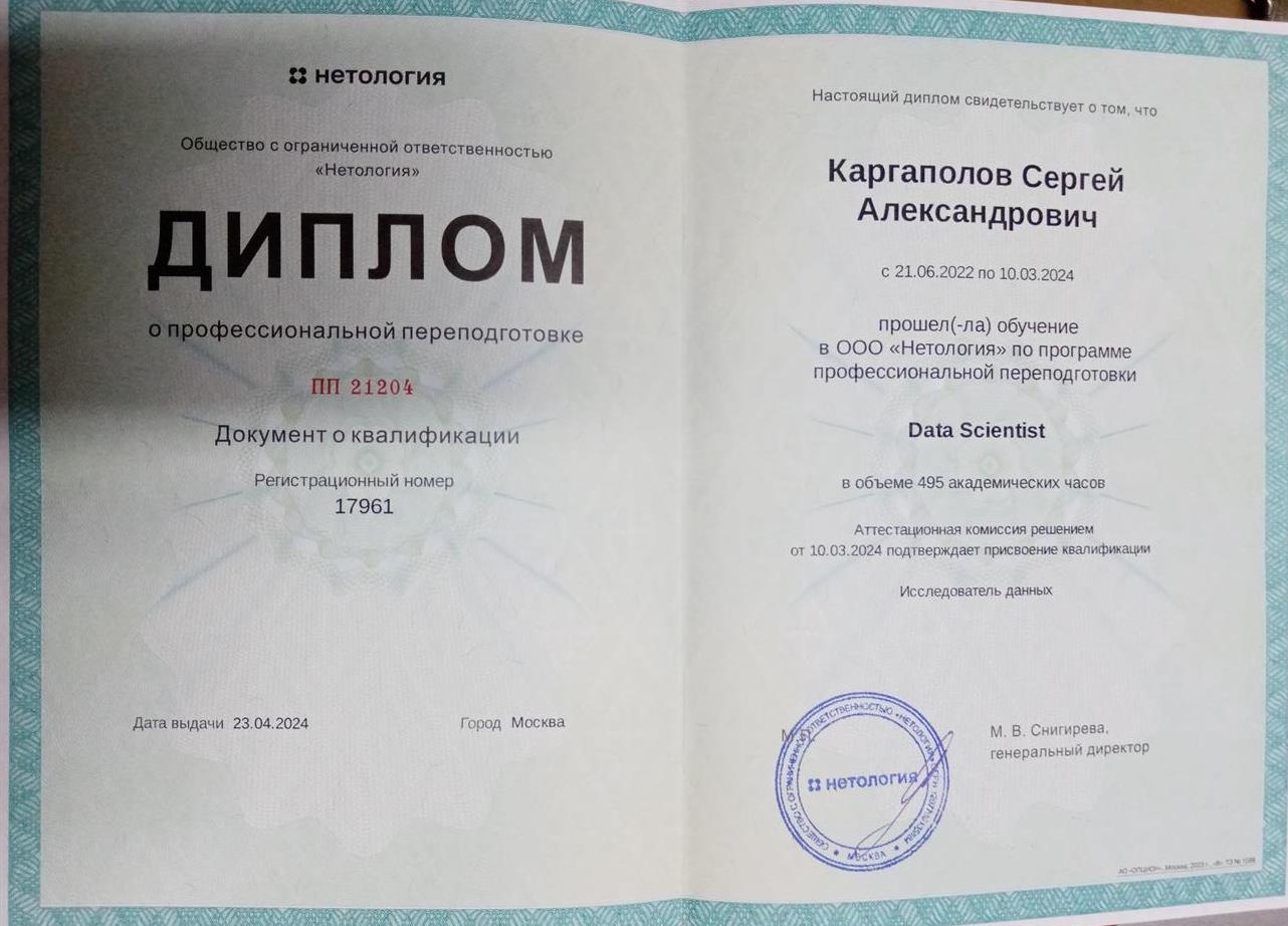 Дата Data scientist 