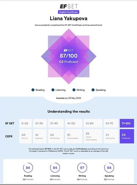 Сертификат EF