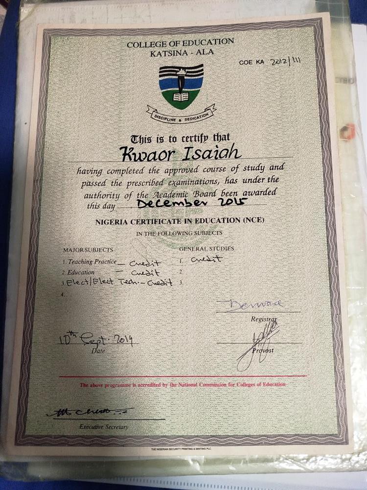 Nigerian Certificate in Education NCE