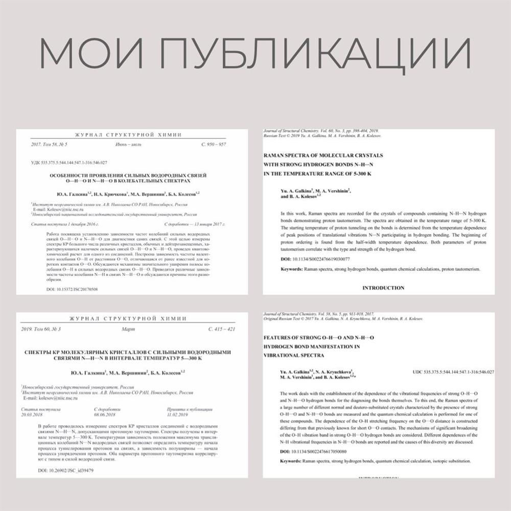 Публикации в научных журналах