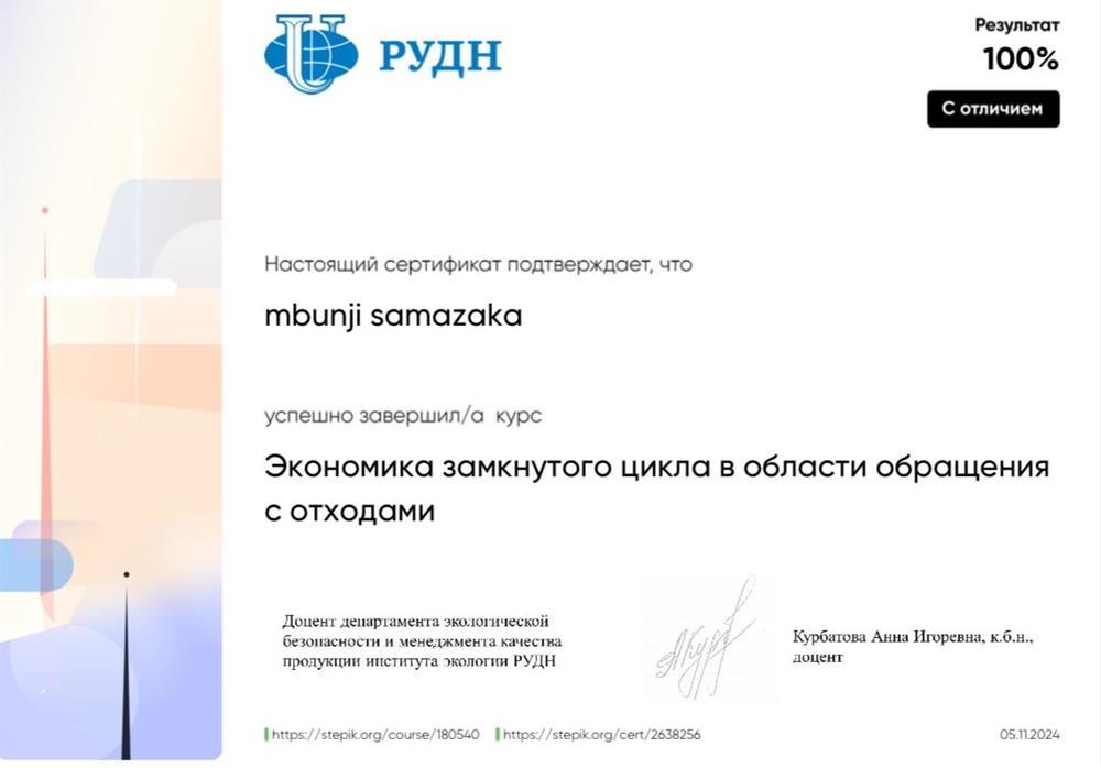 Экономика замкнутого цикла в области обращения
с отходами
