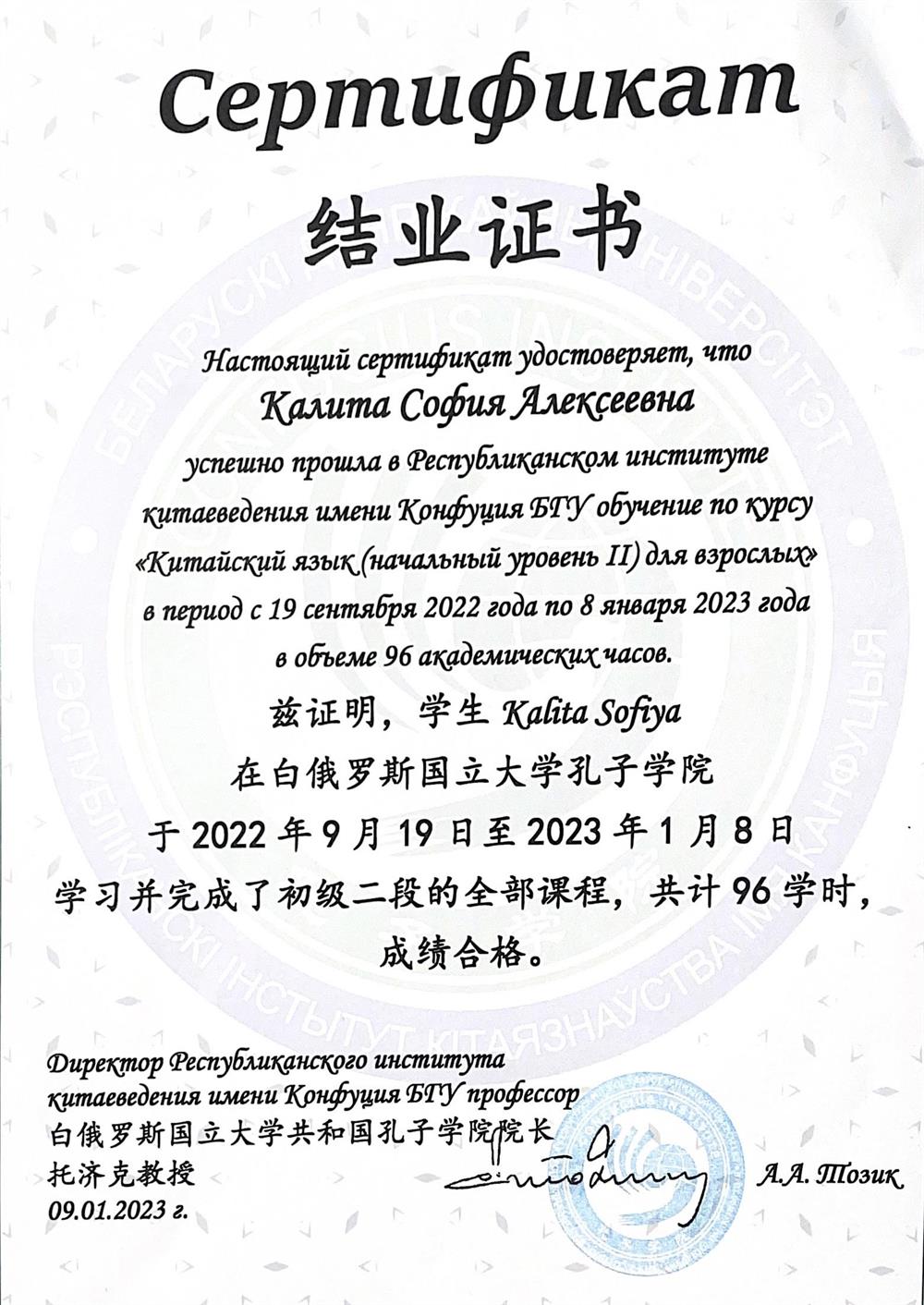 Курсы в институте Конфуция 