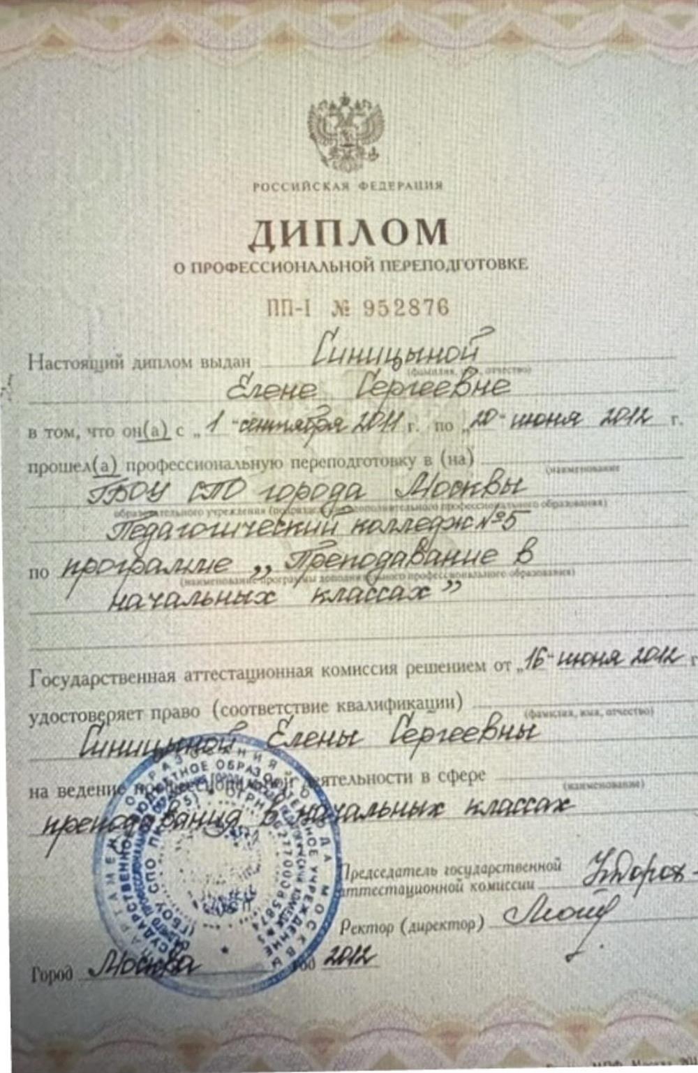 учитель начальных классов