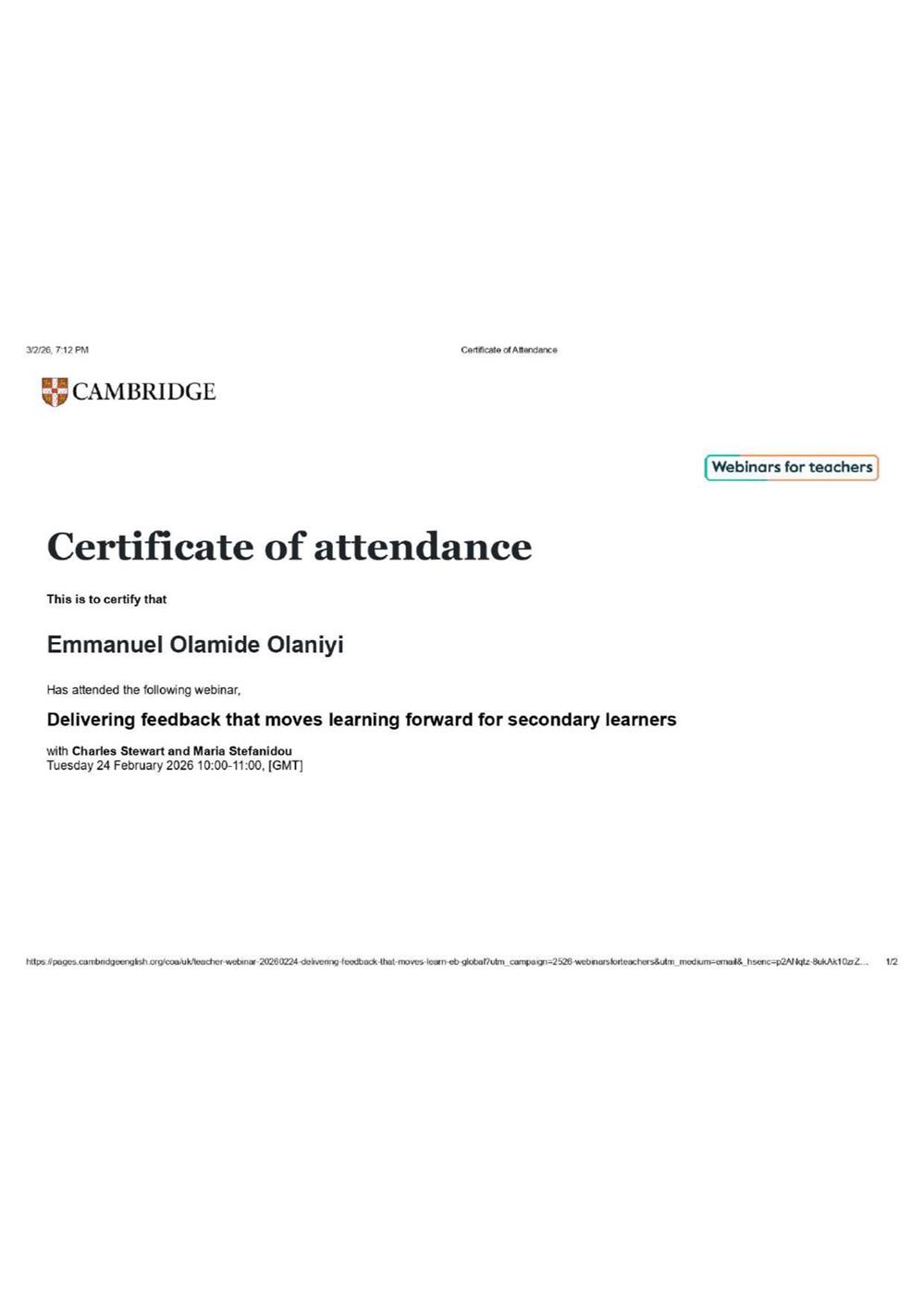 Cambrige Training