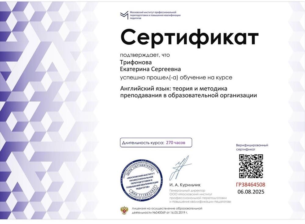 Английский язык: теория и методика преподавания в образовательной организации