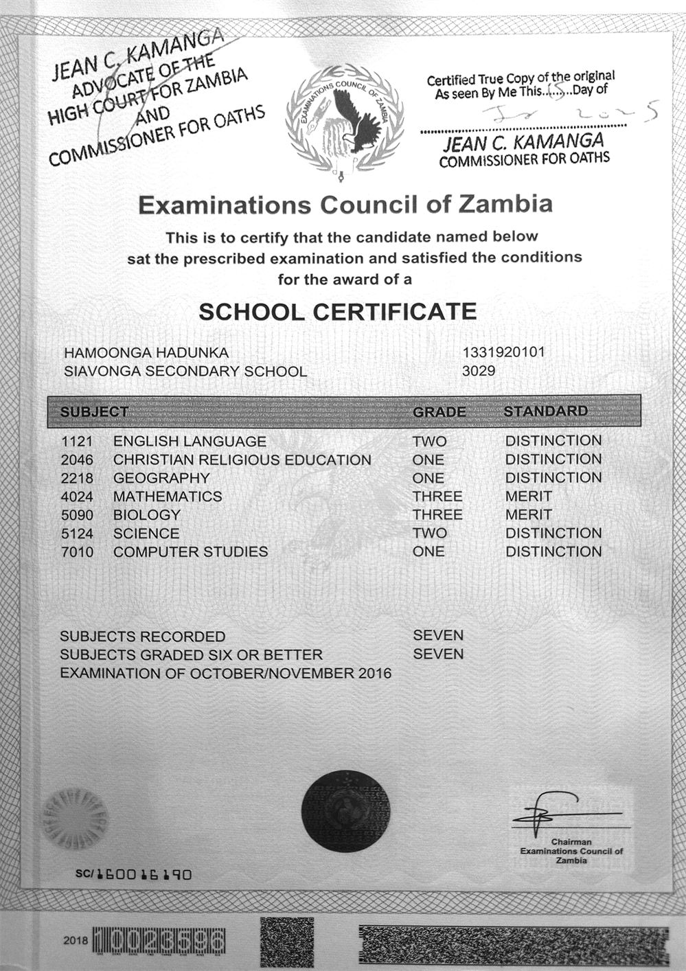 High School Certificate 