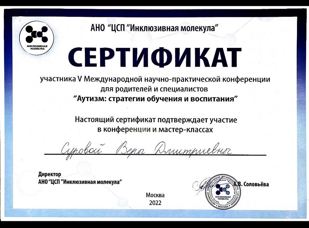 Участие в Международной конференции