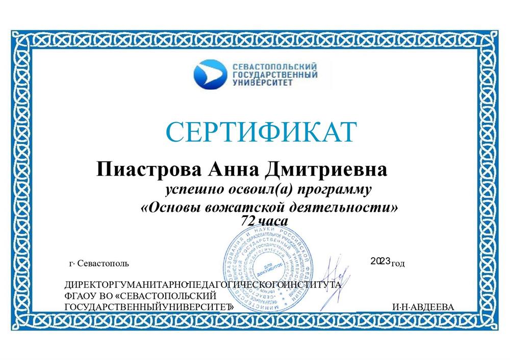 Программа ДПО "Основы вожатской деятельности"