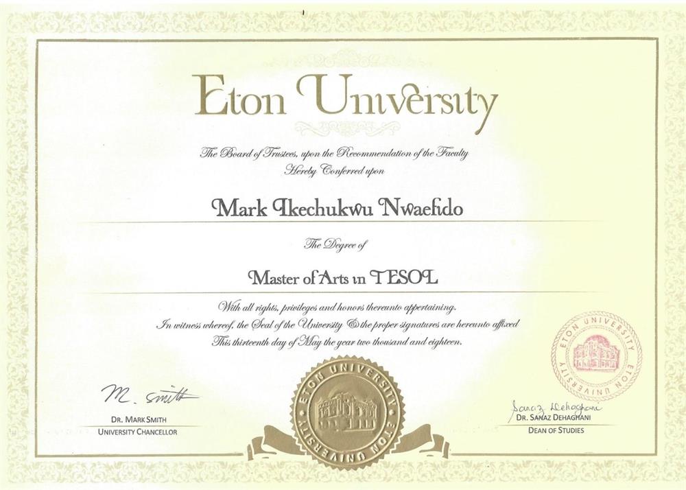 MA in TESOL Certificate