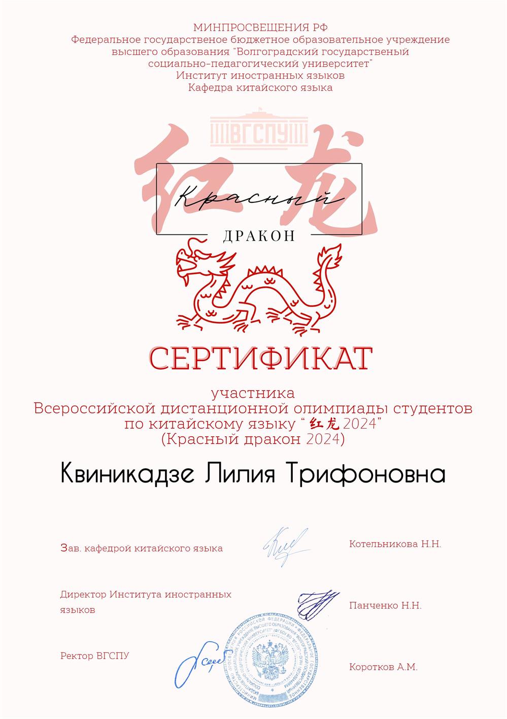Участие в одимпиаде по китайскому языку